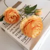 Simulatie Peony Artificial Flower Home Wedding Mooie Decoratie Fake Flower Plastic Bloemen Europees Drie-Hoofdige Peonys 20211222 Q2