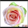 装飾的な花の花輪の花のお祝い用品庭師の人工29色10 cmシミュレーションローズヘッド結婚披露宴の装飾偽のf