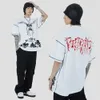 Hip Hop Streetwear Harajuku T Shirt Japanese Death Manga Uwaga Drukuj Tshirt Mężczyźni Letni Krótki Rękaw Koszulka Bawełniana Luźne Topy Tee 210706