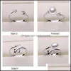 Jewelry Settings Pearl Ring 925 Sliver Rings For Women 20 Styles Mix Diy Adjustable Size Christmas Gift Statement 2021 Drop Delivery Vxzyn