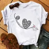 Women's T-Shirt Female Harjauku Graphic Tee Shirts Women Short Sleeve Cute Clothes T Shirt Lips And Gold Shoes Printing Tops