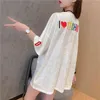 Lucyver Summer Fashion Loose Printing T-shirt Kobiety Casual O-Neck Koszulka Koszulka Koszulka Koreański Bling Oversized Tops Woman 210521