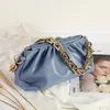 Модная плиссированная цепная сумочка женские кожаные сумки универсальная простая сумка с одной плечо для облачных пельменных пакетов болсы