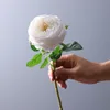 Symulacja nawilżająca róża piwonia kwiat gałąź do salonu biuro dekoracji bukiet ślubny fałszywe kwiaty róży