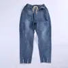 Gescheurde jeans voor vrouwen hoge taille plus size trekkoord losse denim harembroek femme 5XL 6XL 7XL 130kg 210708