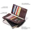 Men's Wallet Genuine Leather Clutch Walet Purse Long Wallets Zip Coin Purse