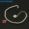 Stainless Steel Heart Braceler&bracelet for Women Bead Chain Love Pendant Gold Silver Color Brand Statement Jewelry Q0603289H