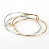 Moda 6 pezzi / oro / rodio Bracciale rigido espandibile regolabile in ferro Braccialetti di filo di moda Braccialetti di tipo aperto per gioielli da donna Q0719