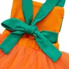 Mababy 0-18m Born Infant Baby Girls Halloween Kostium Koronki Tulle Dyni Romper Kombinezon Princess Stroje DD40 211101