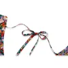 Robe d'été pour femmes avec ceinture imprimé floral Prairie Chic col en V à lacets robes minces longueur genou rétro plage vacances Frcoks 210515