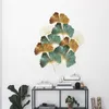 Wall Stickers PVC Retro Green Ginkgo Leaf Sofa Bedroom Home Mural Wallpaper