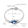 Luxury Designer Armband 2021 Bangles Fashion Bangle Present Kvinnor Ocean Blue Crystal Rhinestone Fine Smycken