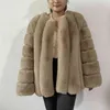 FAUX Pelliccia Autunno Inverno Cappotto di pelliccia di pelliccia Donne Vestiti di alta qualità soprabito sopra la dimensione addensare caldi cappotti lunghi femminili 210925