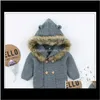 Bébé Garçons À Capuche Col De Fourrure Vestes Infant Tricoté Manteaux Vêtements Pour Tout-Petits Outwear 708090100 4Pcslot Azbjy Manteau Es8Mr