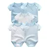Född pojke kläder 5st stjärna utskrift spädbarn bodysuit casual baby flicka sommar jumpsuits set barn bebis kostymer Ropa para bebes 211101