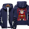 Mäns Jackor Anime Gundam Print Casual Jacket Reflekterande Zipper Windbreaker Vattentät Män Street Hooded Tunna Coats