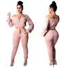 Femmes Costume Outfit 2 Deux Pièces Ensemble Crop Top Legging Pantalon De Survêtement Ensemble Casual Crop À Capuche Ensemble Femme Sweat Pantalon Survêtement Y211115