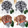 Imprimir floral um pedaço de maiô de manga comprida swimwear mulheres banhos maiô retro maiô vintage um-pedaço surfando nadar ternos 210407