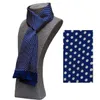 Pañuelo 100% de seda de morera para hombre, bufanda larga de doble capa, azul, rojo y negro