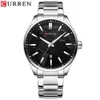 Curren Creative Design Dial Quartz Watch Rostfritt Stål Klocka Man Business Mäns Klocka Med Datum Mode Present Reloj Hombres Q0524