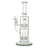 Bonga de vidro inebriante Matriz estéreo dupla Hookahs Tubo de água de 11 polegadas grossa de 14 mm fêmea articulação fêmea Birdcge Óleo de tubo reto DAB PLACES COM TACA