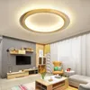 Chandeliers Wood Round LED Chandelier For Bedroom Children Living Room Hanging Lamps Indoor Lighting Decoration Lights Source AC85-260V