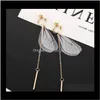 J￳ias da moda Europa Mulher Feminino Vintage Butterfly Wing Padr￣o S163 HBFOQ Clipon parafuso para tr￡s 9SRWO