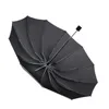 12 ósso dobrável guarda-chuva à prova de vento com noite reflexiva mulheres à prova chuva mulheres homens grandes viagens ao ar livre chuva guarda-chuvas homens parasol 210401