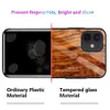 Étuis de téléphone en verre trempé à Grain de bois pour iPhone 13 Pro Max 12 Mini 11 XR 8 Plus Samsung S20 S21 Ultra Note 20