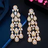 Choucong Brand Handmade Dangle Earrings Luxury Jewelry 18K Gold Fill Water Drop White Topaz CZ Diamond Banquet Party Women Wedding196F