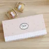 Stobag 10st tack tårta chokladförpackning för födelsedagsfest tacksägelse diy handgjorda godis vänlig favorit rosa / vit papperslåda 210602