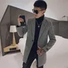 Męskie Kurtki zimowe i płaszcze Moda Mężczyźni Wełna Trench Coat Casual Slim Fit Stautwear Windbreaker Woolen Outwear Enckekler CEKET 210527