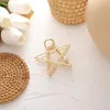 Vintage Gold Color Metal Geometric Hair Claw Clamps For Women Star Shell Hollow Crab Clip 2021 Fashion Accessorie Clips & Barrette244E