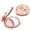 Miroirs décoratifs miroir de poche Compact de mariée personnalisé pour femmes miroir de maquillage en cristal or Rose cadeau de mariage de demoiselle d'honneur