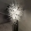 Lampada a sospensione moderna Lampadine a LED Lampadario in vetro soffiato a mano Illuminazione 32 x 48 pollici Lampadari personalizzati di colore bianco e nero per la decorazione artistica di Villa Big House