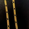 Collana a catena in vero oro giallo 18 kt G/F solido fine Stamep 585 con marchio Figaro Bling da uomo Link 600mm 8mm X0707