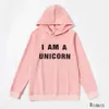 Frühling und Herbst Einhorn Brief drucken rosa Hoodies Sweatshirts für Mama mich 210528