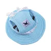 Husdjur levererar hundkläder mesh andningsbar sol hatt prinsessan hattar för katter och hundar 6 färger