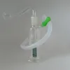 DHL Mini Bong Hookah With 10mm Male Oil Burner Pipe Silicone Hose Drip Tip Portable Smoking Set Transparent Thick Glass Water Bongs For Dry Herb Tobacco