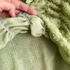 Kadın Yumuşak Mumsi Yün Örme Kazak Sonbahar Ruffles Pileli Slim Fit Petal Kollu V Yaka Üst Kadın Kazaklar GK525 210507