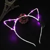 LED chat oreille bandeau éclairer fête fournitures lumineuses femmes fille clignotant bandeau Football fan Concet Cheer noël