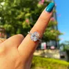 CZ bague de fiançailles de mariage grand diamant simulé ovale coussin coupe Cocktail déclaration bijoux pour Women2037