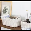 Storage Housekeeping Organization Home & Gardenstorage Basket Desktop Small Organizer Box Linen Crotch Handmade Clothes Laundry Natural Fabri