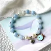 Bracelets porte-bonheur pierre de lune perle Bracelet pour femme bleu poisson Ins Niche Design bijoux # YXS19