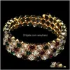 Bangle Drop Delivery 2021 Exaggerated Crystal Red White Green Bracelets Women Rhinestone Bracelet Pulseras Mujer Wedding Jewelry Gifts Ygguv