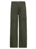 Rockmore Green Vintage workowate dżinsy Pockets Damskie Pockets Szerokie nogi spodni streetwear Casual Niski talia dżinsowe proste spodnie 2021 Y220311