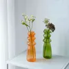 Vase Home Decore Flowerpot Living Room Decoration Glass Container Stained Restaurant Flower Arrangement Ornaments 211215