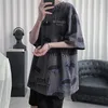 Cool Colorister Tshirt Streetwear Harajuku Свободная футболка Мужчины Случайные Корейский Стиль Лето Смешно Белый Высокий Улица Мужские Топы Мужские Футболки