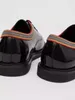 INS Children's sneakers kids casual boys and girls Black British style lace-up shiny leather shoes