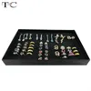 Squisito pratico Fine 100 Slot Ring Display Tray Organizer Show Case Jewelry Orecchini Holder Storage Box Finestra trasparente